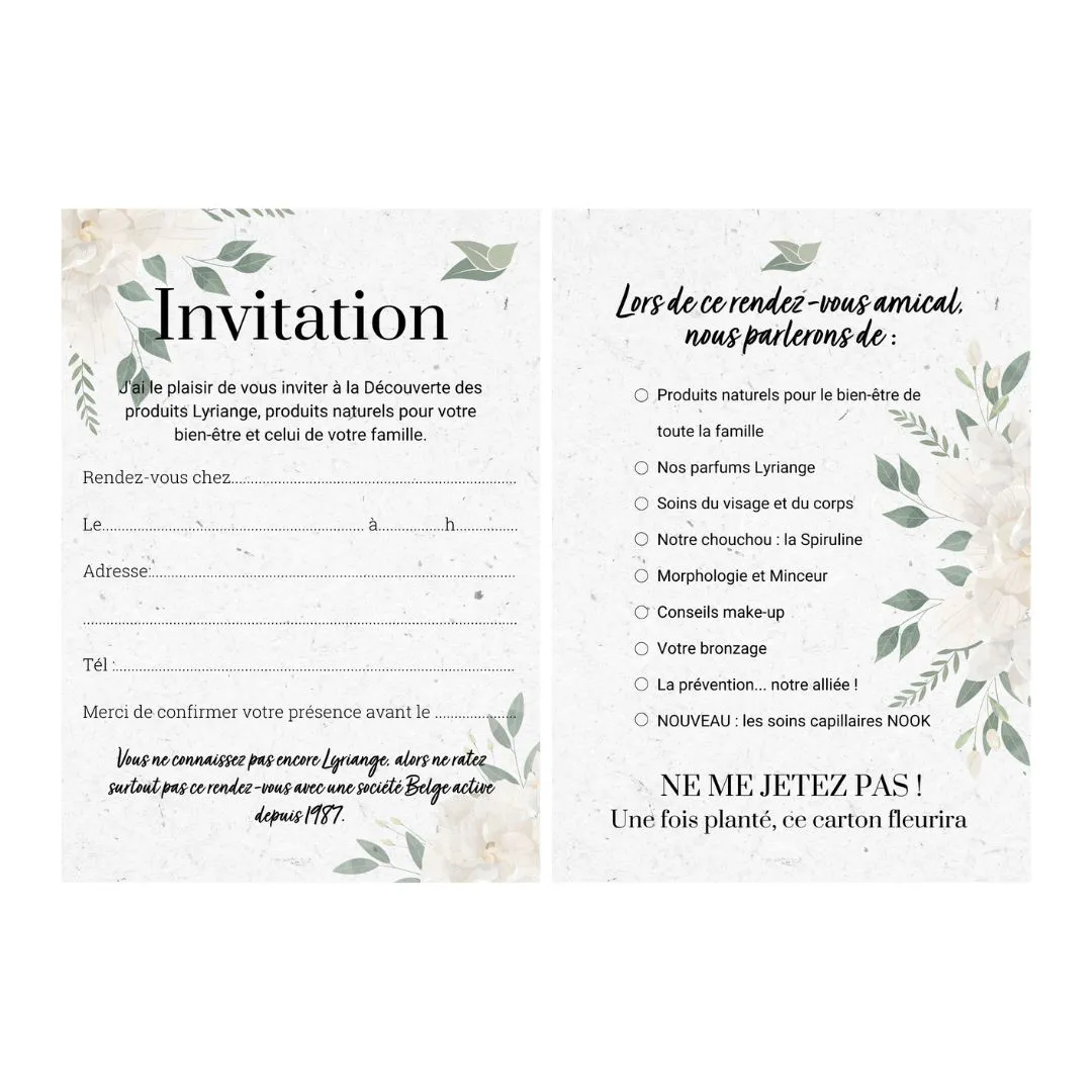Invitations Démo 20 Pièces